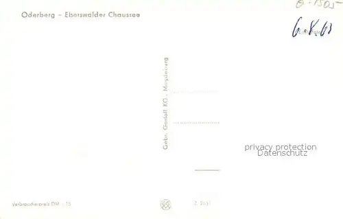 AK / Ansichtskarte Oderberg_Mark Eberswalder Chaussee Oderberg Mark