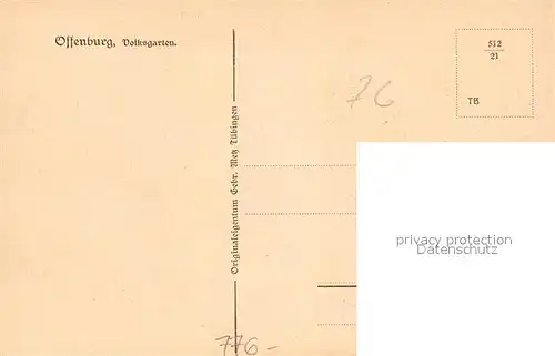 AK / Ansichtskarte Offenburg Volksgarten Offenburg