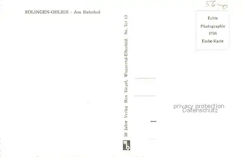 AK / Ansichtskarte Ohligs Bahnhof Ohligs