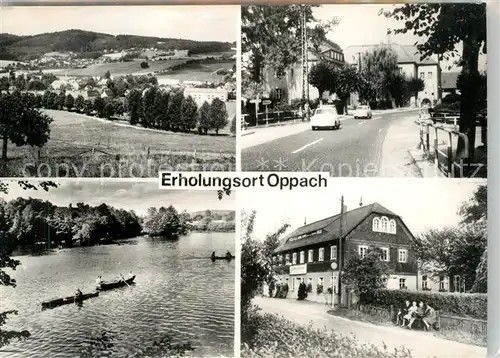 AK / Ansichtskarte Oppach Panorama Strassenpartie Gondelfahrt Gasthaus Pursche Oppach