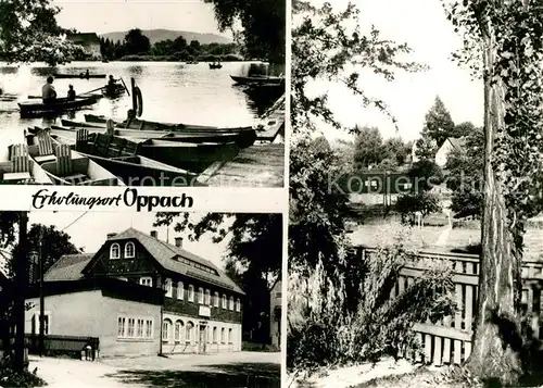AK / Ansichtskarte Oppach Bootsanleger Gasthaus Teich Oppach