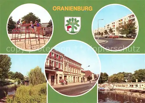 AK / Ansichtskarte Oranienburg Gaststaette Bootshaus Lehnitzsee Strasse des Friedens Neubaugebiet Oranienburg