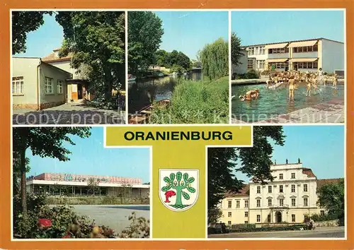 AK / Ansichtskarte Oranienburg Gasthaus Sonnenburg Kinderkombinat Kaufhalle Schloss Oranienburg