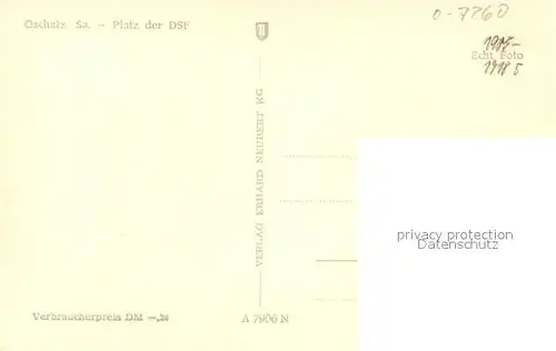 AK / Ansichtskarte Oschatz Platz der DSF Kirche Rathaus Oschatz