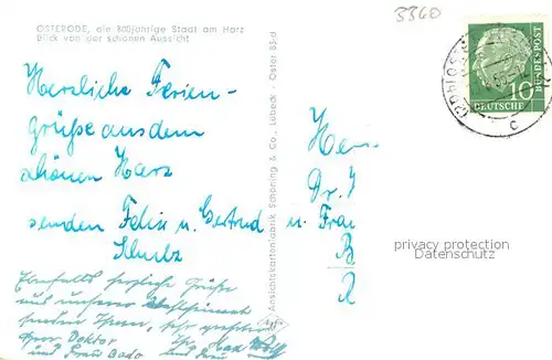 AK / Ansichtskarte Osterode_Harz Blick von der schoenen Aussicht Osterode_Harz