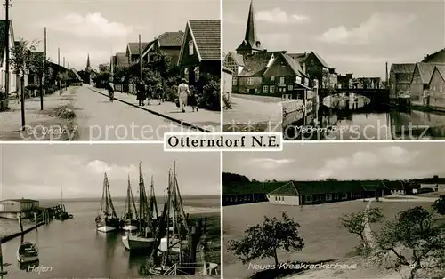 AK / Ansichtskarte Otterndorf_Niederelbe Mdern Bruecke Hafen Kreiskrankenhaus Otterndorf Niederelbe