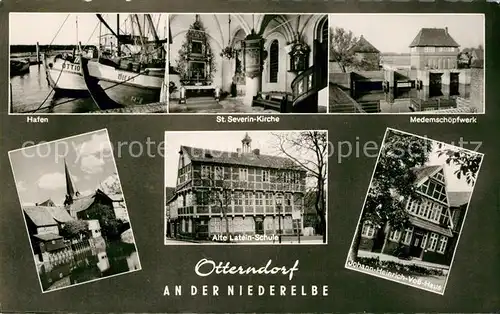 AK / Ansichtskarte Otterndorf_Niederelbe Hafen Latein Schule Medemschoepfwerk Otterndorf Niederelbe