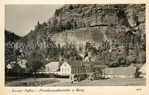 AK / Ansichtskarte Oybin Autobushaltestelle am Berg Oybin