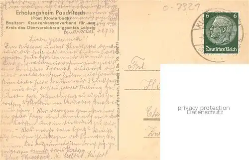 AK / Ansichtskarte Paudritzsch Erholungsheim Obere Liegehalle Paudritzsch