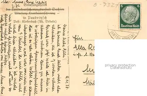 AK / Ansichtskarte Paudritzsch Genesungsheim Paudritzsch