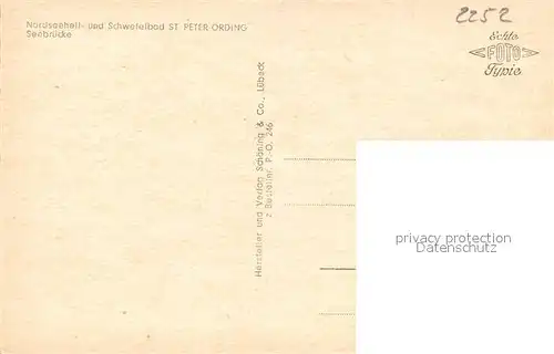 AK / Ansichtskarte Peter Ording_St Seebruecke Peter Ording_St
