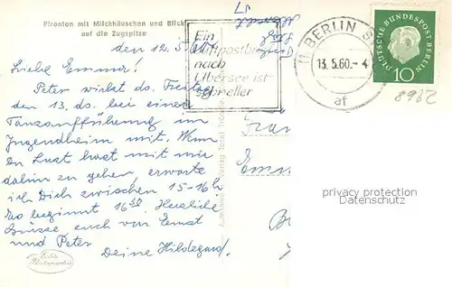 AK / Ansichtskarte Pfronten Milchhaeusle Zugspitze  Pfronten