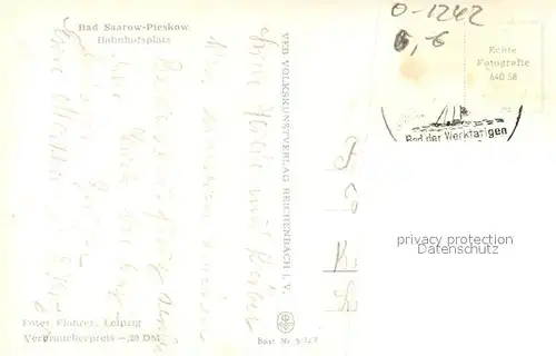 AK / Ansichtskarte Pieskow_Bad_Saarow BAhnhofsplatz Pieskow_Bad_Saarow
