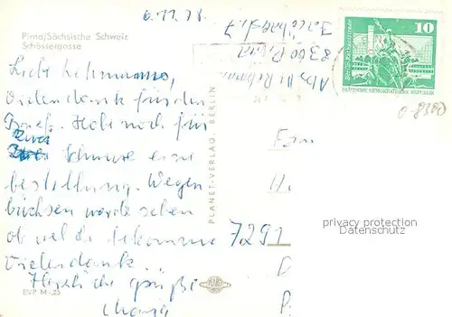 AK / Ansichtskarte Pirna Schoessergasse Pirna