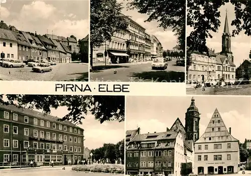 AK / Ansichtskarte Pirna Tischerplatz Karl Marx Str Dr Wilh Kuelz Strasse Hotel Schwarzer Adler Markt Pirna