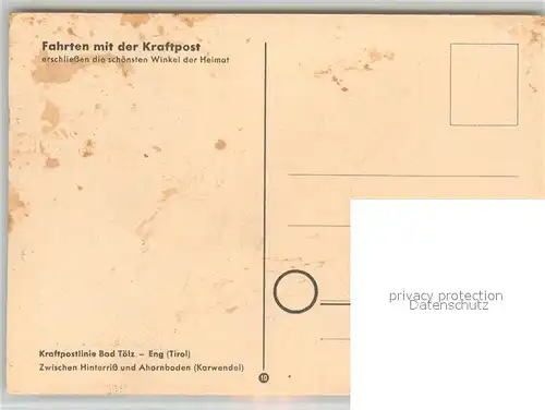 AK / Ansichtskarte Postbus Hinterriss Ahornboden  