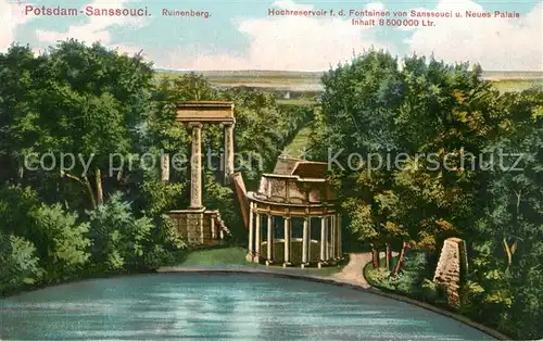 AK / Ansichtskarte Potsdam Ruinenberg Reservoir fuer Fontaenen von Sanssouci Neues Palais Kuenstlerkarte Potsdam