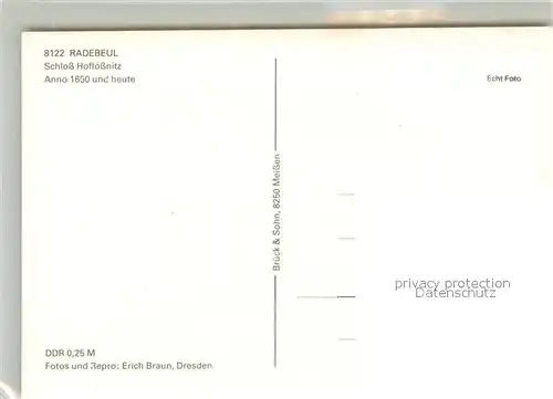 AK / Ansichtskarte Radebeul Schloss Hofloessnitz anno 1650 und heute Radebeul