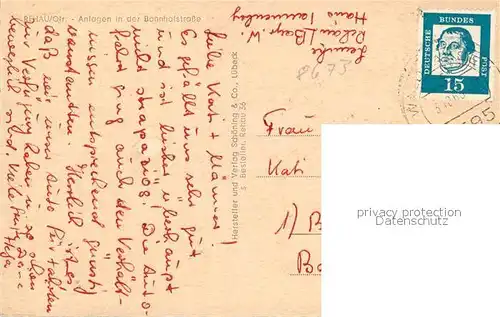 AK / Ansichtskarte Rehau_Oberfranken Anlagen Bahnhofstrasse Brunnen Rehau Oberfranken