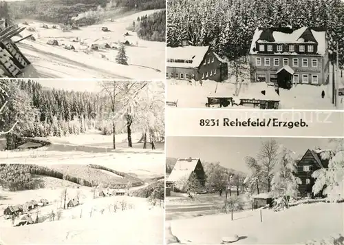 AK / Ansichtskarte Rehefeld Zaunhaus Cafe Hecklotzmuehle Winterlandschaft Rehefeld Zaunhaus