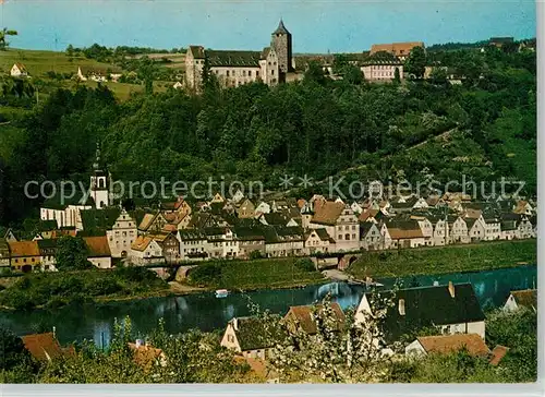 AK / Ansichtskarte Rothenfels_Unterfranken Stadtpanorama Blick ueber den Main Schloss Rothenfels Unterfranken