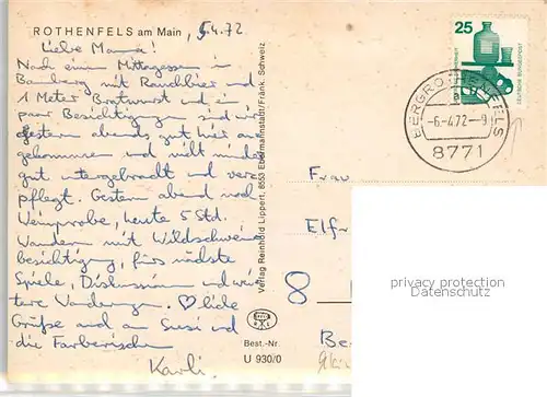 AK / Ansichtskarte Rothenfels_Unterfranken Stadtpanorama Blick ueber den Main Schloss Rothenfels Unterfranken