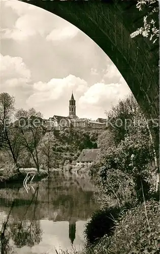 AK / Ansichtskarte Rottweil_Neckar Partie am Neckar Blick zur Kirche Rottweil Neckar