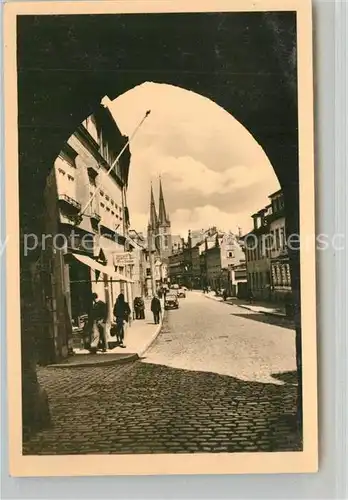 AK / Ansichtskarte Saalfeld_Saale Stadttor Stadtansicht Saalfeld_Saale