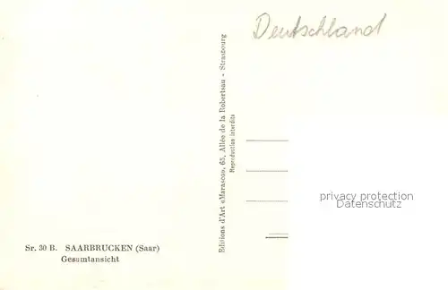 AK / Ansichtskarte Saarbruecken Gesamtansicht Saarbruecken