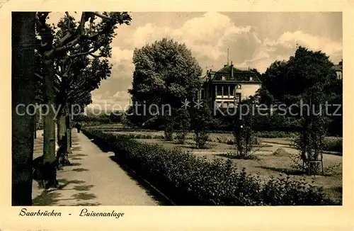 AK / Ansichtskarte Saarbruecken Luisenanlage Kupfertiefdruck Saarbruecken