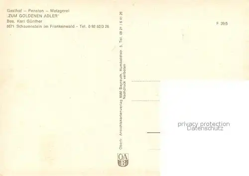 AK / Ansichtskarte Schauenstein Gasthof Zum goldenen Adler Gaststube Liegewiese Kirche Schauenstein