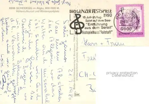 AK / Ansichtskarte Scheidegg_Allgaeu Wassertreten Panorama Fahnenplatz Strassenpartie Scheidegg Allgaeu