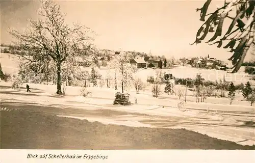 AK / Ansichtskarte Schellerhau Winterpanorama Handabzug Schellerhau