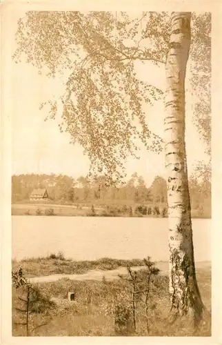 AK / Ansichtskarte Schmannewitz Am alten Teich Dahlener Heide Birke Handabzug Schmannewitz