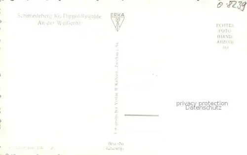 AK / Ansichtskarte Schmiedeberg _Dippoldiswalde Partie an der Weisseritz Blick zur Kirche Schmiedeberg 