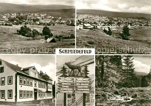 AK / Ansichtskarte Schmiedefeld_Rennsteig Bungalow Anlage HO Gaststaette Henne Schmiedefeld_Rennsteig