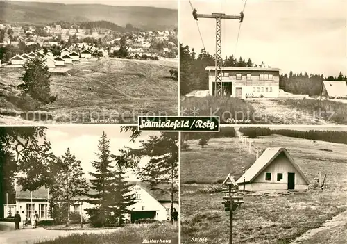 AK / Ansichtskarte Schmiedefeld_Rennsteig Liftbaude Kulturhaus Skilift Panorama Schmiedefeld_Rennsteig