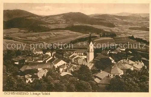 AK / Ansichtskarte Schoenberg_Bayerischer_Wald Fliegeraufnahme Schoenberg_Bayerischer