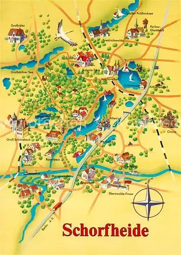 AK / Ansichtskarte Schorfheide Gebietskarte Schorfheide