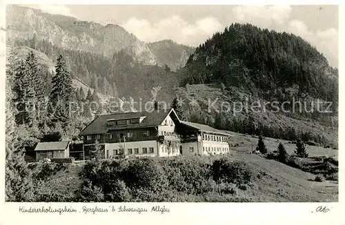 AK / Ansichtskarte Schwangau Kindererholungsheim Berghaus Schwangau