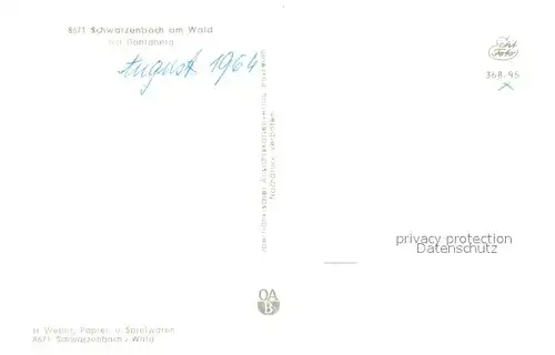 AK / Ansichtskarte Schwarzenbach_Wald mit Dobraberg Schwarzenbach Wald