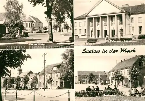 AK / Ansichtskarte Seelow Kirche Puschkinplatz Kulturhaus Erich Weinert Seelow