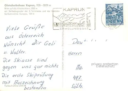 AK / Ansichtskarte Seilbahn Gletscherbahn Kaprun Kitzsteinhorn  Seilbahn