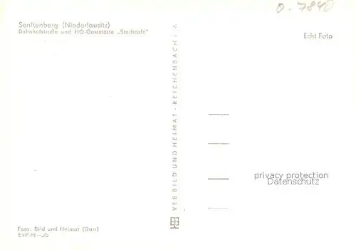 AK / Ansichtskarte Senftenberg_Niederlausitz Bahnhofstrasse HO Gaststaette Stadtcafe Senftenberg_Niederlausitz