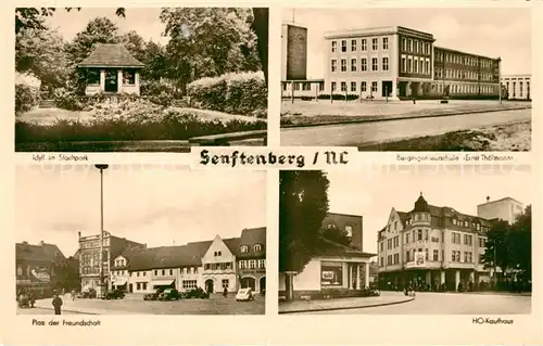 AK / Ansichtskarte Senftenberg_Niederlausitz Stadtpark Platz der Freundschaft HO Kaufhaus Senftenberg_Niederlausitz