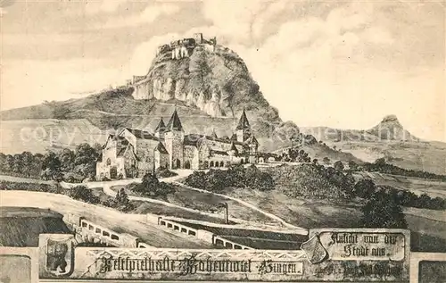 AK / Ansichtskarte Singen_Hohentwiel Festspielhalle Hohentwiel Festung Kuenstlerkarte Singen Hohentwiel