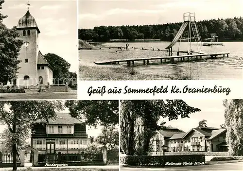 AK / Ansichtskarte Sommerfeld_Kremmen Kirche Schwimmbad Kindergarten Hellmuth Ulrici Klinik Sommerfeld Kremmen