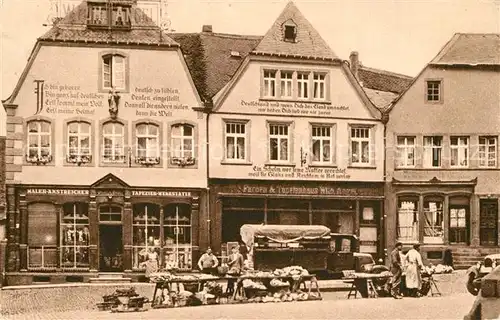 AK / Ansichtskarte St_Wendel Haeuser mit Bekenntnisspruechen am Domplatz St_Wendel