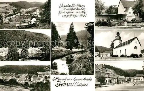 AK / Ansichtskarte Steina_Suedharz Kirche Panoramen Stadtansichten Es gruene die Tanne Steina Suedharz