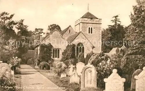 AK / Ansichtskarte Stoke_Poges Church Spire removed 1924 